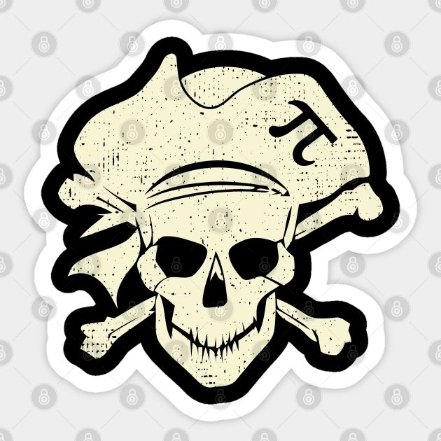 Funny Pirate 3,14 Pi Number Symbol Sticker by Etopix